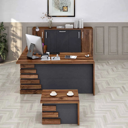 Casa Mare ATLAS 71" Modern Home & Office Furniture Desk Brown & Black - ATLAS-71LBG-S