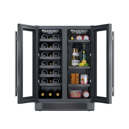 Avallon 24 Inch Wide 21 Bottle Capacity and 64 Can Capacity Beverage Center with LED Lighting and Double Pane Glass - AWBC242GGFDPRG