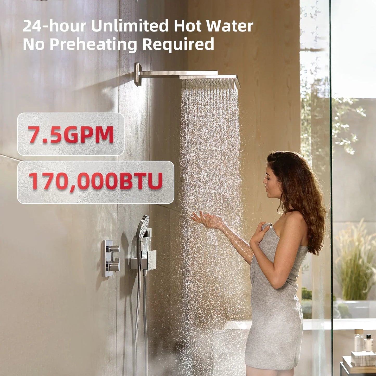 Mizudo CF170 Tankless Water Heater Propane Gas 7.5 GPM 170,000 BTU New - FDG-CF170AW-LP