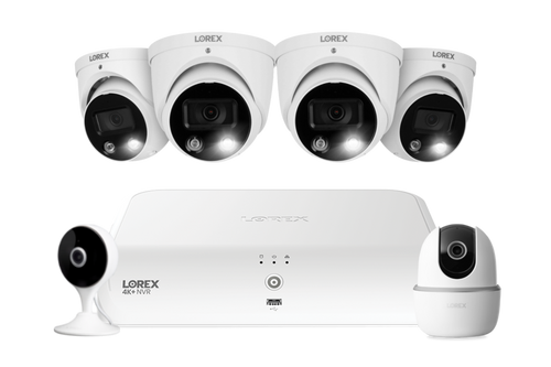 Lorex Fusion 4K+ 16 Channel (8 Wired + 8 Fusion Wi-Fi) 2TB NVR System with Four H13 Wired 4K IP Dome Cameras, One 2K Pan-Tilt Camera, and One 2K Indoor Wi-Fi Camera - FN4K2SD-84WD-JP-3