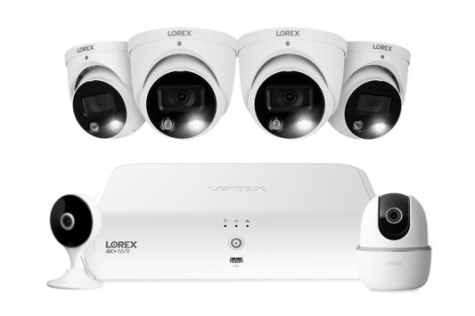 Lorex Fusion 4K+ 16 Channel (8 Wired + 8 Fusion Wi-Fi) 2TB NVR System with Four H13 Wired 4K IP Dome Cameras, One 2K Pan-Tilt Camera, and One 2K Indoor Wi-Fi Camera - FN4K2SD-84WD-JP-3