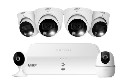 Lorex Fusion 4K+ 16 Channel (8 Wired + 8 Fusion Wi-Fi) 2TB NVR System with Four H13 Wired 4K IP Dome Cameras, One 2K Pan-Tilt Camera, and One 2K Indoor Wi-Fi Camera - FN4K2SD-84WD-JP-3
