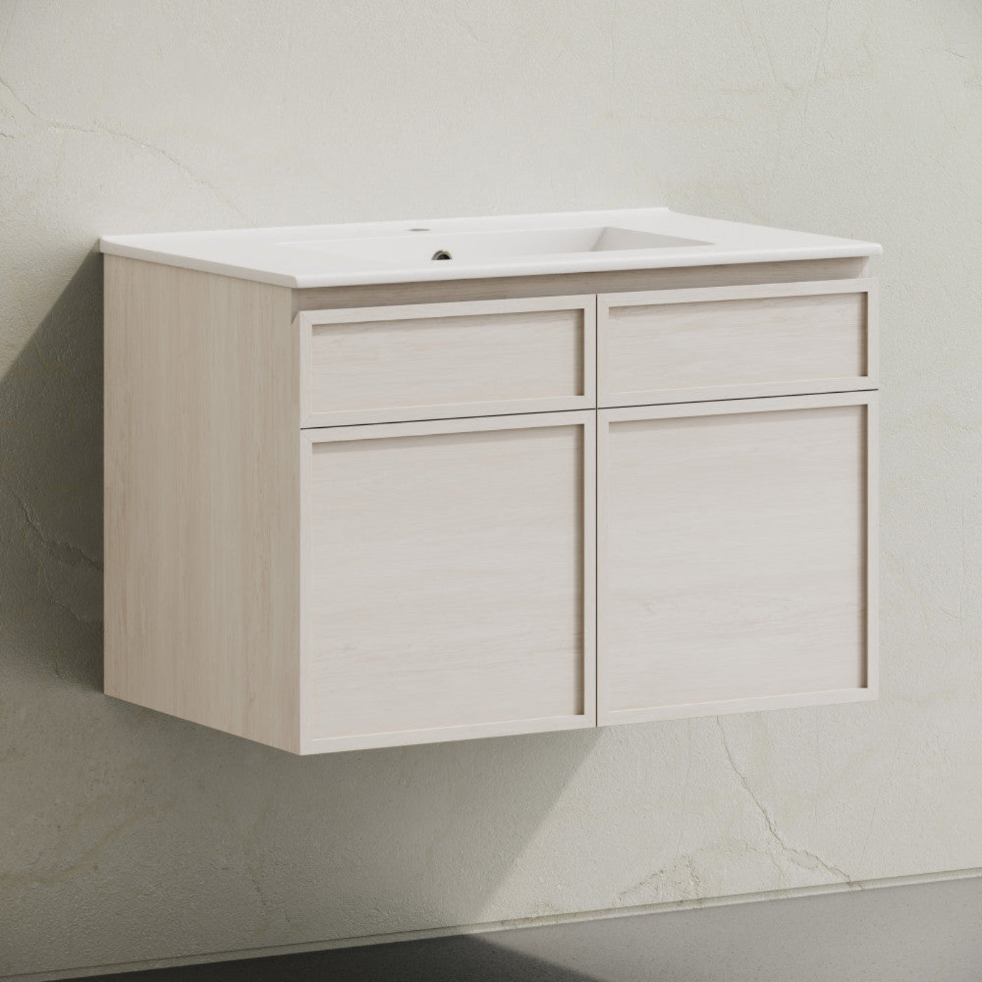 Swiss Madison St. Tropez 30" Wall-Mounted Bathroom Vanity in White Oak with Sink Top - SM-BV0825WO