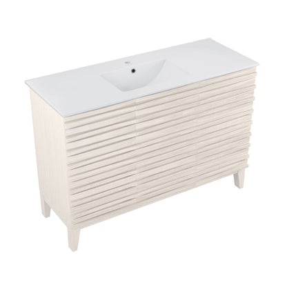 Swiss Madison Cascade 48" Freestanding Bathroom Vanity in White Oak with Sink Top - SM-BV8634WO