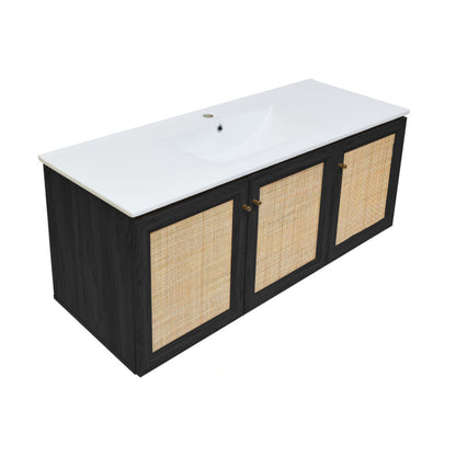 Swiss Madison Classe 48" Wall-Mounted Bathroom Vanity in Black Oak - SM-BV2807AO