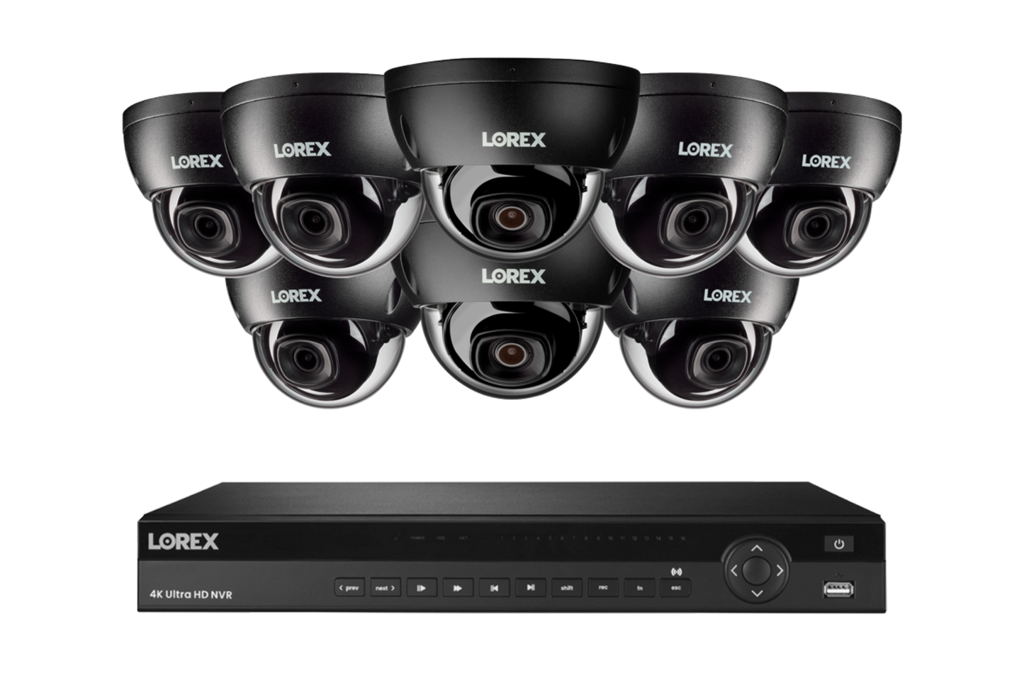 Lorex Elite Series NVR with A10 IP Dome Cameras - 4K 16-Channel 6TB Wired System - N4K6-168BD-E851