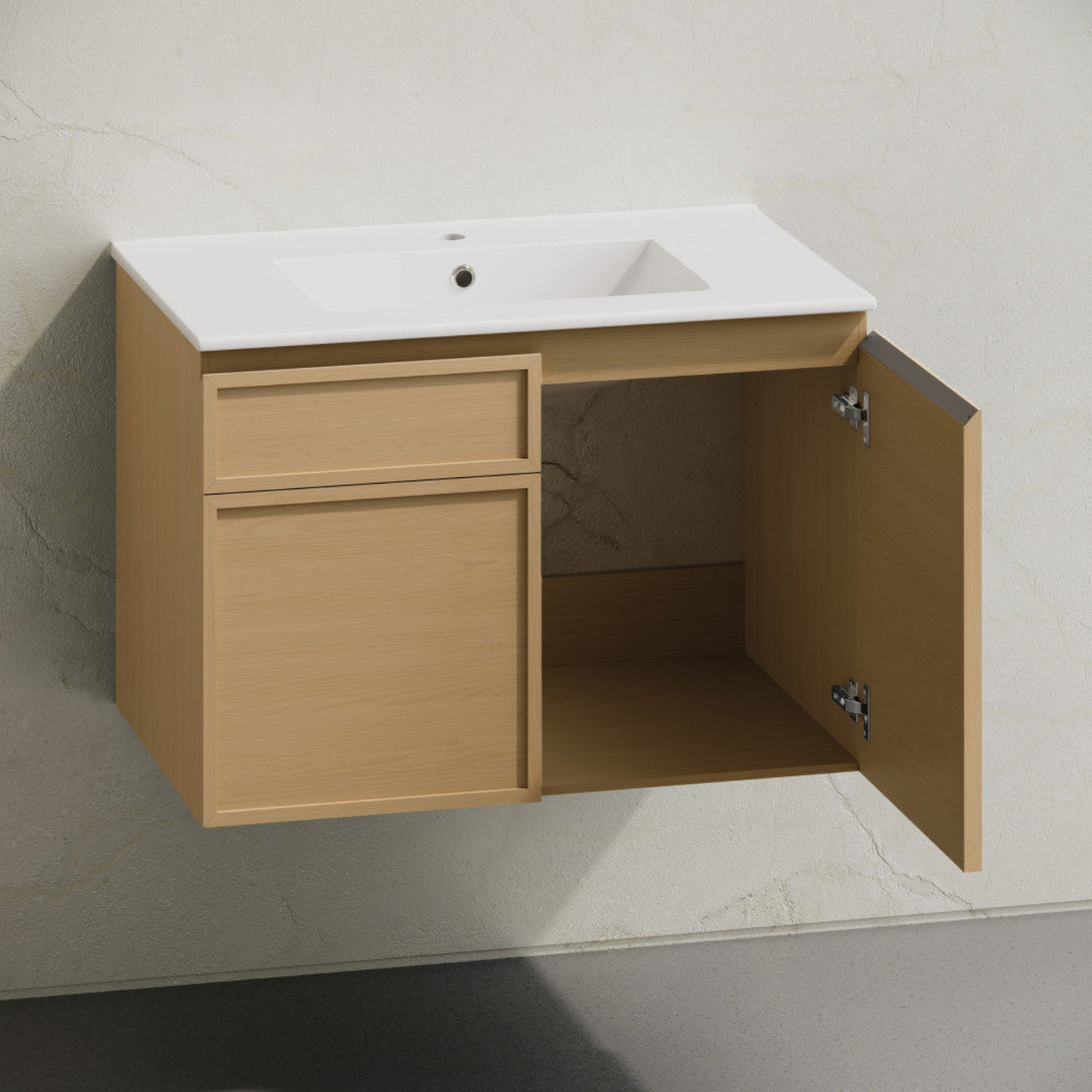 Swiss Madison St. Tropez 30" Wall-Mounted Bathroom Vanity in Natural Oak with Sink Top - SM-BV0825NO