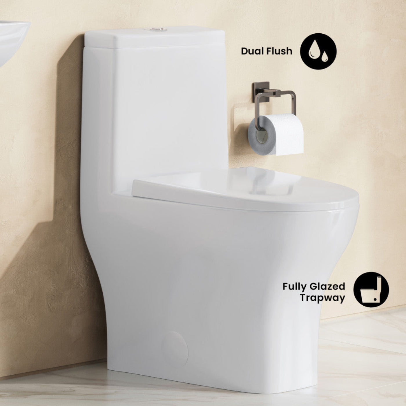 Swiss Madison Sublime II One-Piece 10" Rough-in 1.1/1.6 GPF Dual Top Flush Round Compact Toilet in Glossy White (6 - Pack) - SM-1T277-6