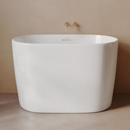 Swiss Madison Claire 43" Japanese Soaking Freestanding Bathtub in Glossy White, Drain Included - SM-FB1901GW