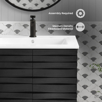 Swiss Madison Cascade 24" Bathroom Vanity in Black - SM-BV470B