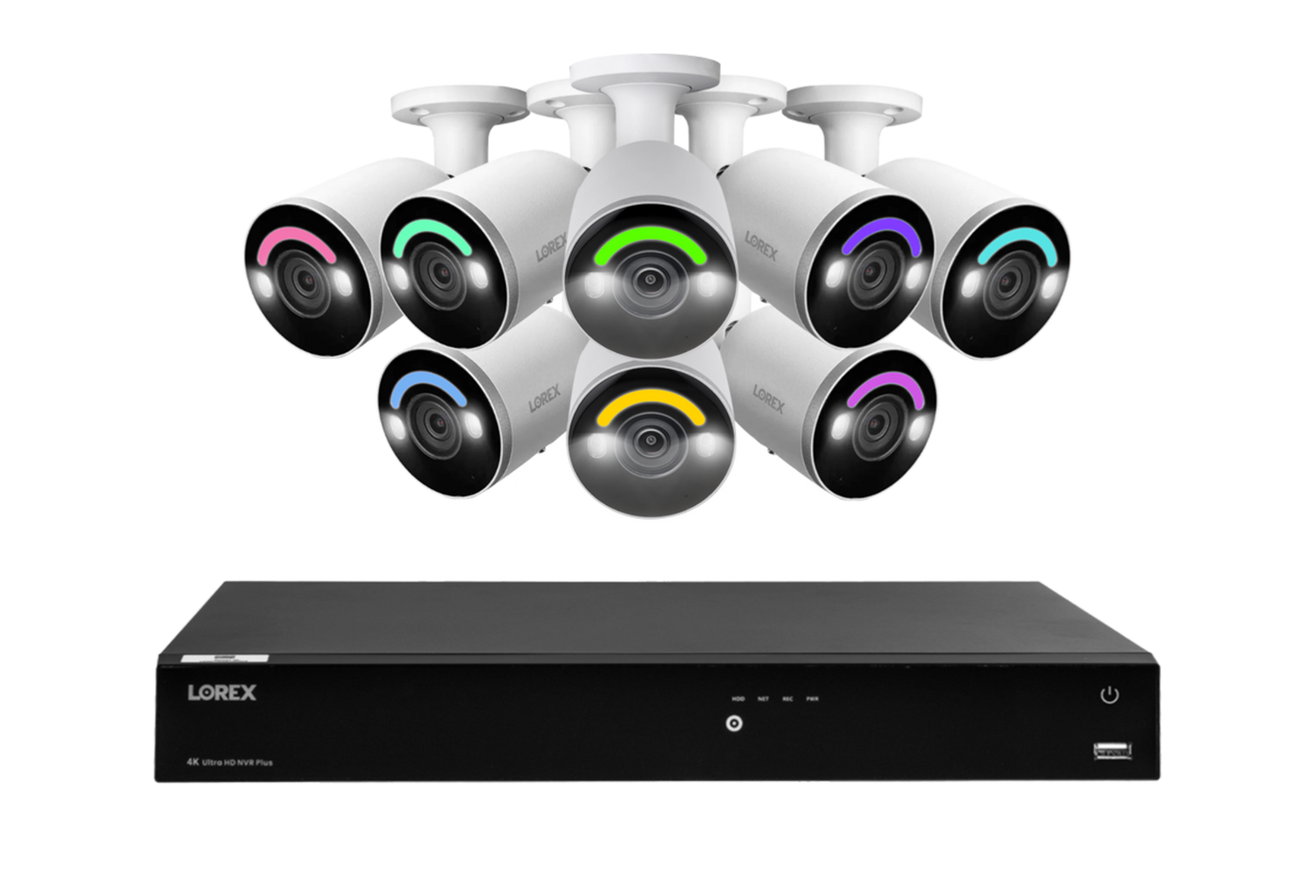Lorex Fusion Series 4K 16 Camera Capable (Wired or Fusion Wi-Fi) 6TB Wired NVR System with H12 Wired 4K IP Bullet Cameras - N4K6SL-168WB-E863