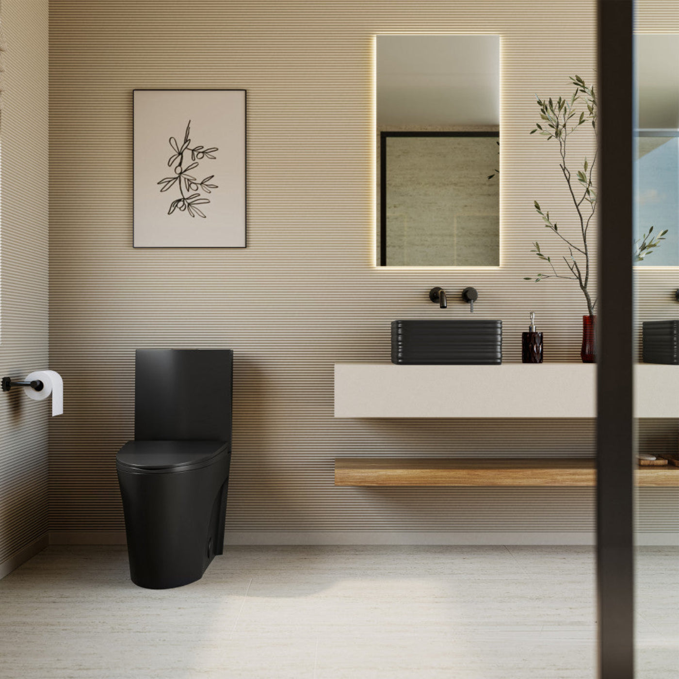 Swiss Madison St. Tropez One-Piece Elongated Toilet Vortex Dual-Flush in Matte Black 1.1/1.6 gpf - SM-1T254MB