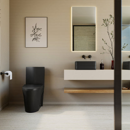 Swiss Madison St. Tropez One-Piece Elongated Toilet Vortex Dual-Flush in Matte Black 1.1/1.6 gpf - SM-1T254MB