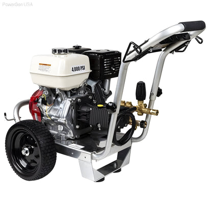 BE Power Equipment 4000 PSI 4.0 GPM GPM Gas Pressure Washer with Honda GX390 Engine and General Triplex Pump - PowerGen USA - PE-4013HWPAGEN