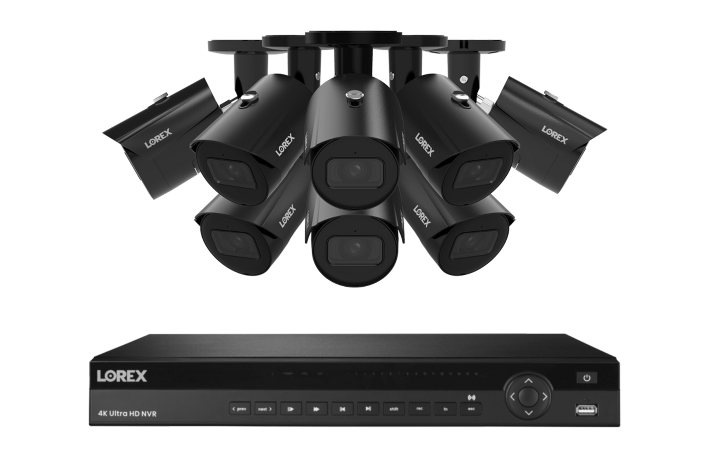 Lorex Elite Series 4K 16 Camera Capable 6TB Wired NVR System with 4MP (2K) A4 IP Bullet Cameras - N2K6-168BB-A4