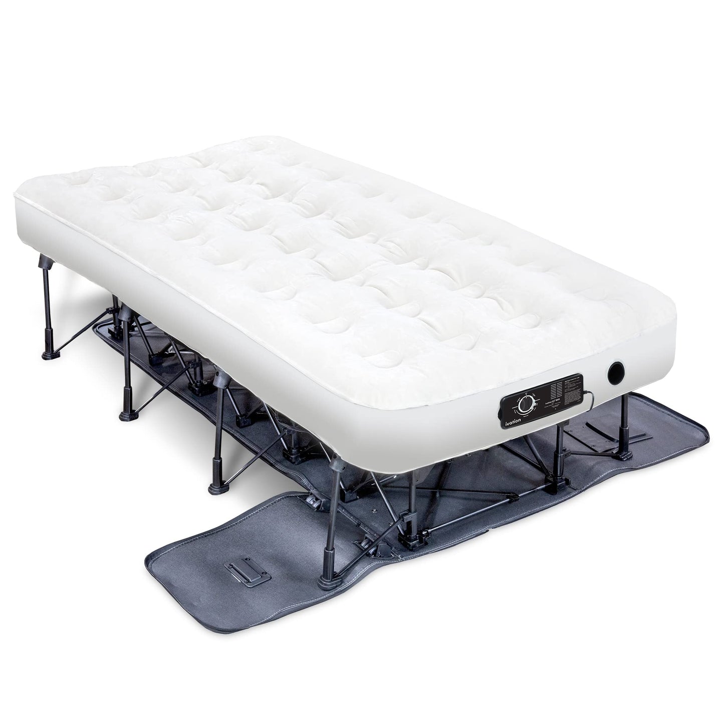 Ivation EZ-Bed Air Mattress, Twin Size Air Mattress with Built In Pump & Deflate Defender - IVIAEZBTA360BG