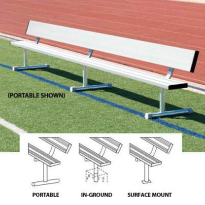Bleachers Players Bench with Back Plank - BEPH08