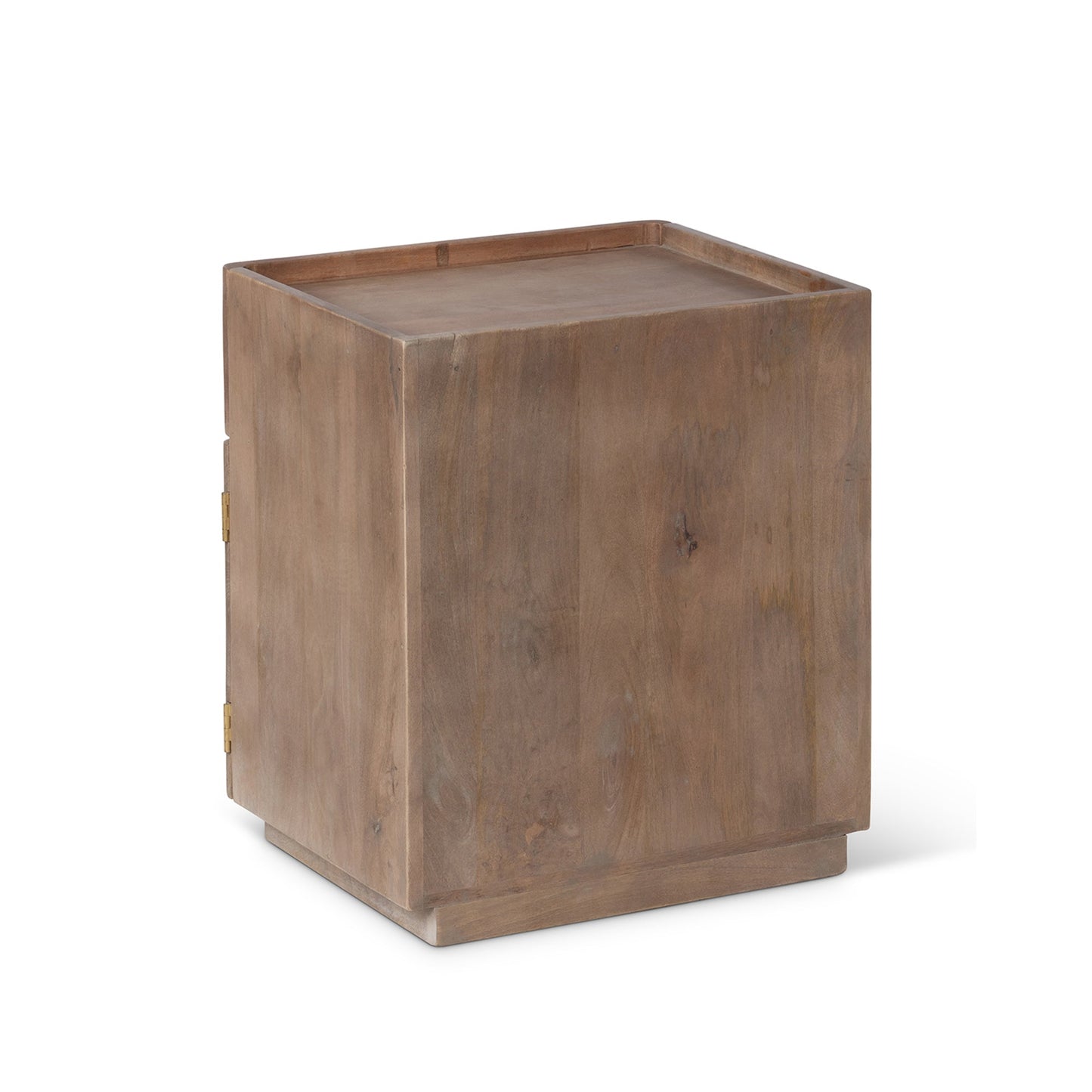 Park Hill Collection Rosette Hand-Carved Mango Wood Side Table with Drawer & Elegant Medallion Design - Natural Finish - EFT26193
