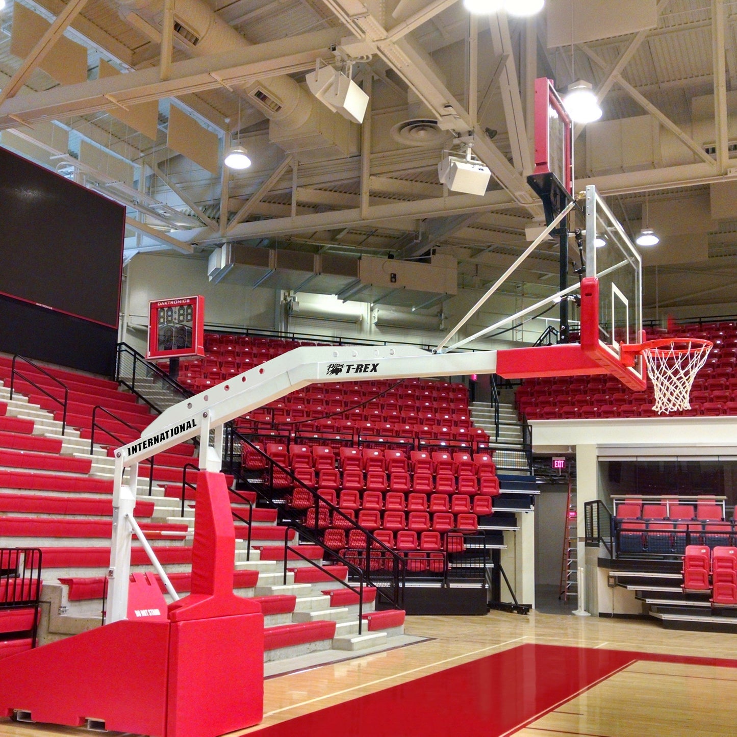 Bleacher Bison Inc. T-REX International Automatic Portable Basketball System - BA8910IGA-BK