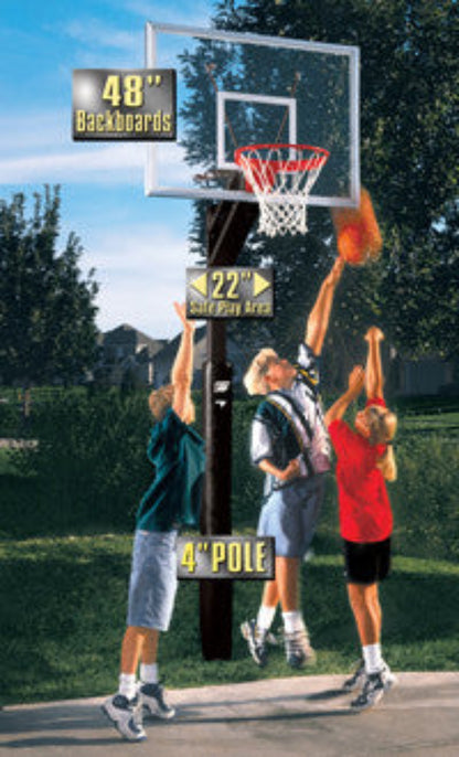 Bison All Conference Adjustable Basketball Hoop - 48 Inch Clear Acrylic - BA89QC-AWBI
