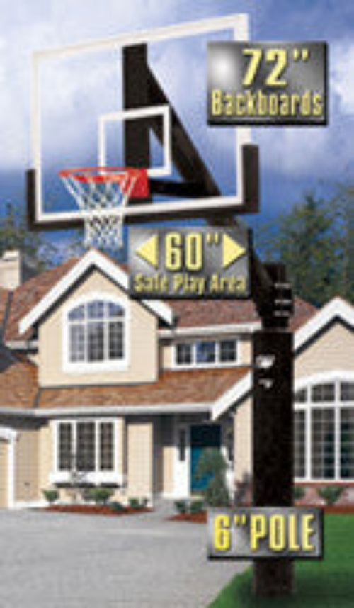 Bison Ultimate Fixed Height Basketball Hoop - 72 Inch Glass - BA9873BI