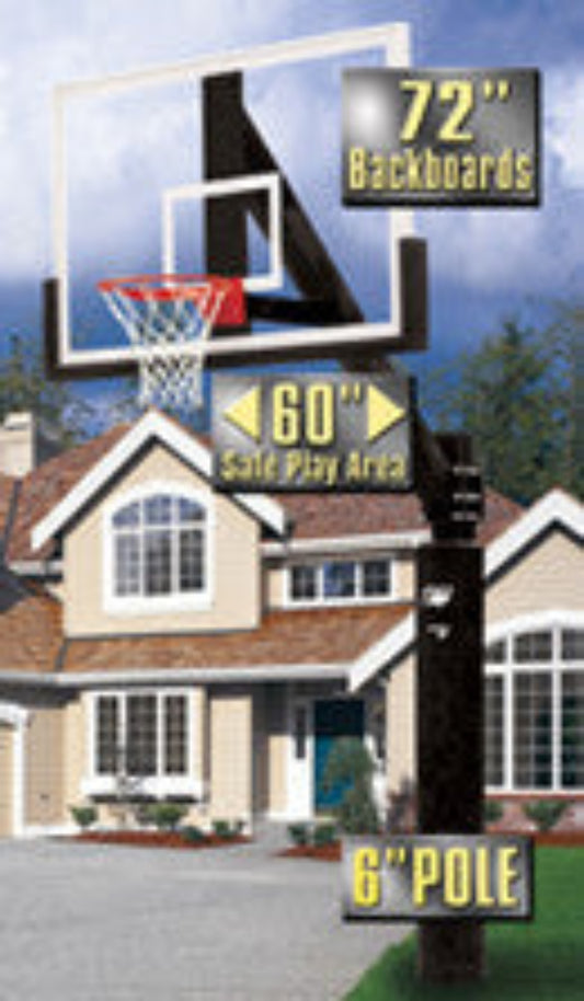 Bison Ultimate Fixed Height Basketball Hoop - 72 Inch Glass - BA9873BI
