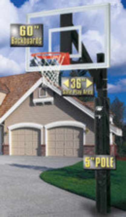 Bison Ultimate Junior Perpetuity Fixed Height Hoop - 60 Inch Glass - BA9488CBI