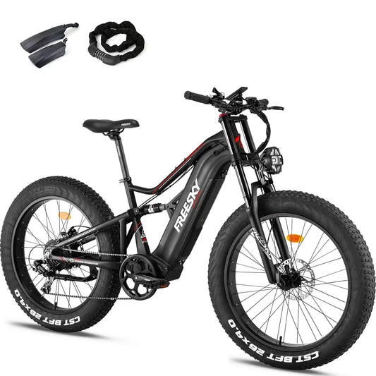Adam Equipment Swifthorse X-6e 1000 w Mountain Ebike 4 Fat Tire Electric Fat Tire Mountain eBike - FREES|MOUNT|BLACK|0095