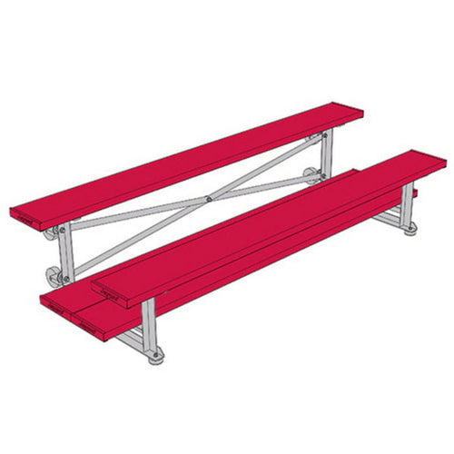Bleacher - 7-1/2 ft. (2 Row - Double Foot Plank) - Tip & Roll - BLDP-275TRG
