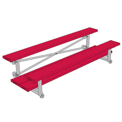 Bleacher - 7-1/2 ft. (2 Row - Double Foot Plank) - Tip & Roll - BLDP-275TRG