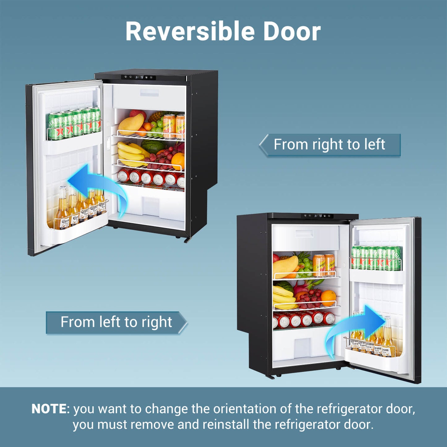 Bodegacooler RV Refrigerater Upright Freezer Semi Truck Refrigerator 83L/2.94 Cu.ft