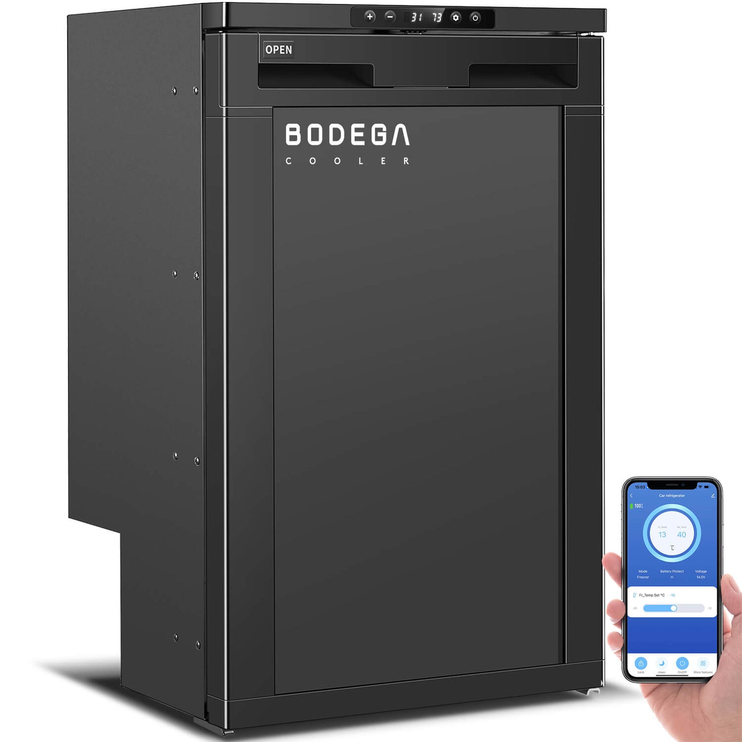 Bodegacooler RV Refrigerater Upright Freezer Semi Truck Refrigerator 83L/2.94 Cu.ft