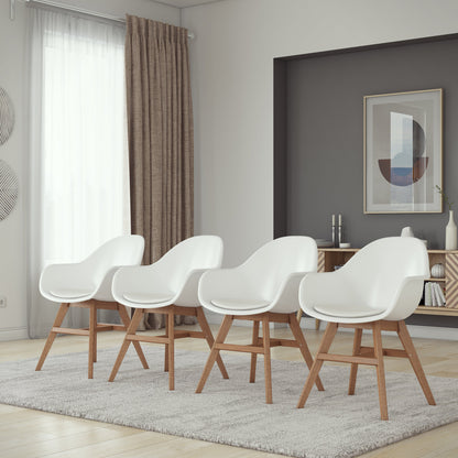 Midtown Concept Arm Indoor Dining Chair - 4PC - SC CON_ARM PAR WHT