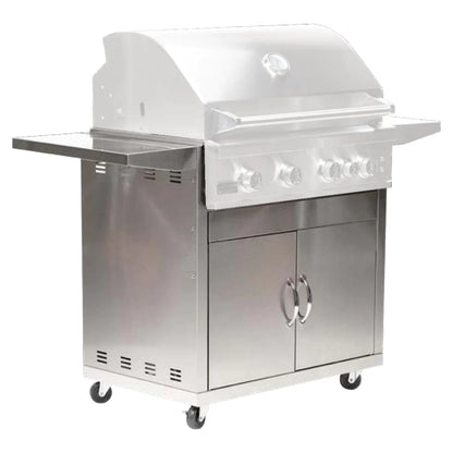 Broilmaster B-Series 32-Inch 4-Burner Premium Propane Gas Grill and Grill Cart in Stainless Steel - AP2-BSB324NLP