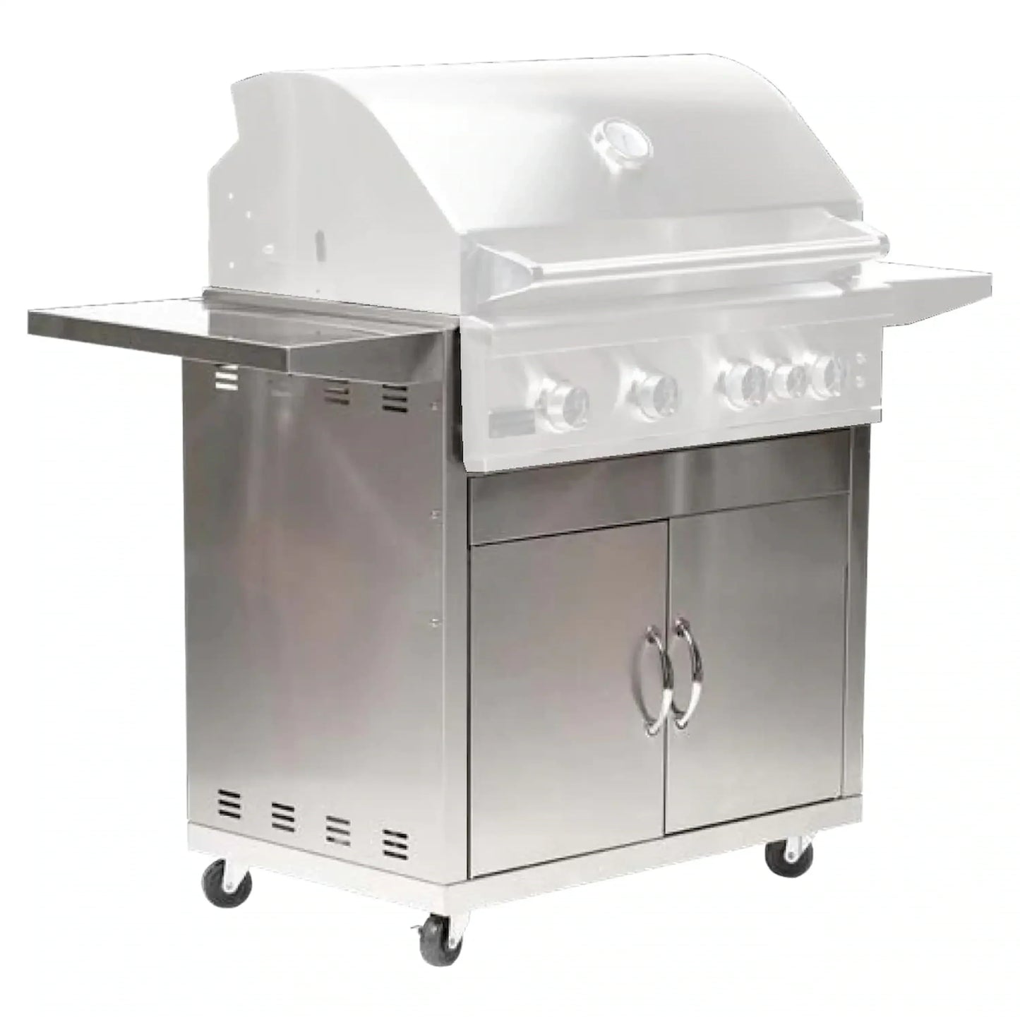 Broilmaster B-Series 32-Inch 2-Burner Premium Propane Gas Griddle and Grill Cart in Stainless Steel - AP2-BSB322GP