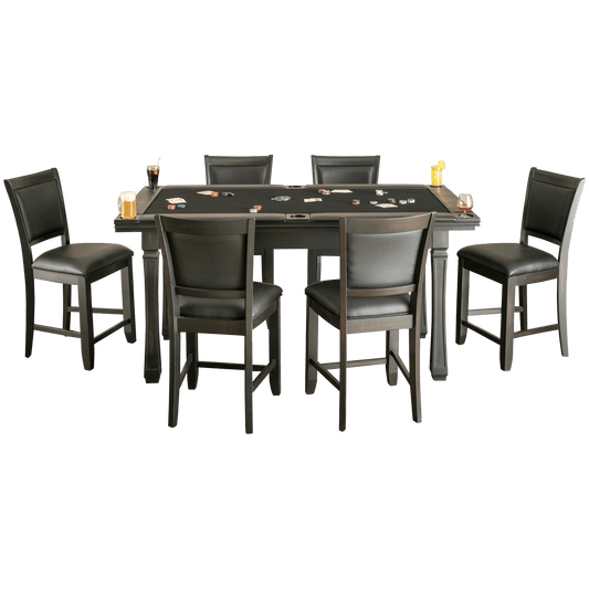 American Heritage Burlington Game Table Set Peppercorn - E100720PC-SET