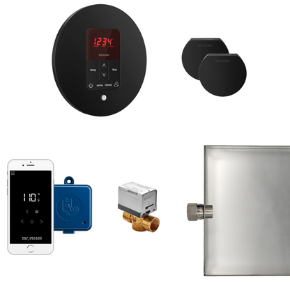 Mr. Steam Butler 2 Linear Package Round Matte Black - BUTLERL2RMB