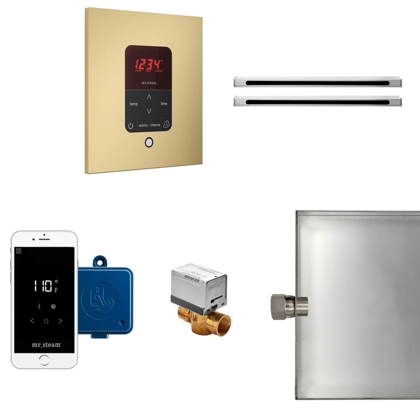 Mr Steam  Butler Max Linear Package Square Polished Nickel - BUTLERLXSPN