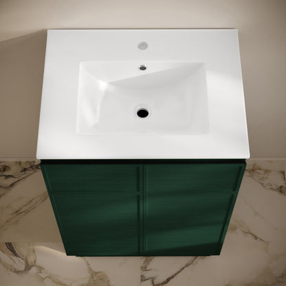 Swiss Madison St. Tropez 24" Freestanding Bathroom Vanity in Green Oak with Sink Top - SM-BV0801GA
