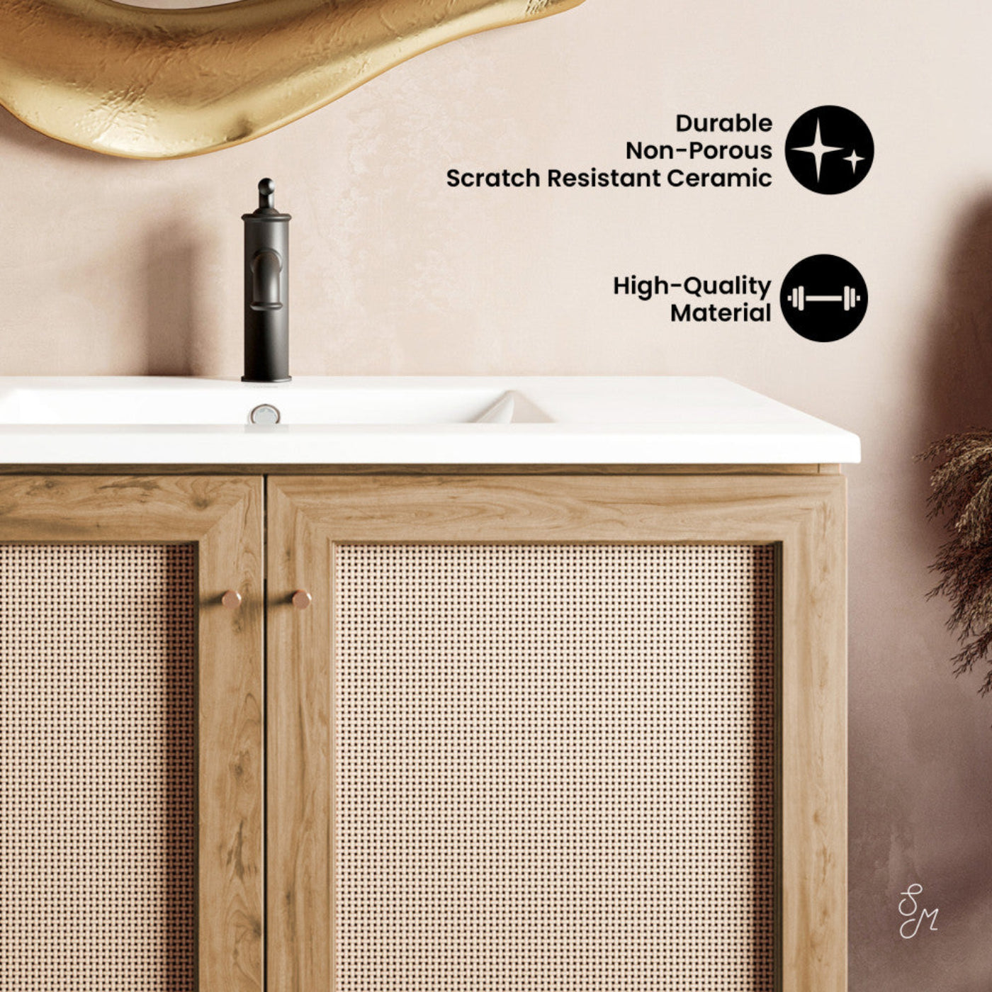 Swiss Madison Classe 36" Freestanding Bathroom Vanity in Golden Oak with Sink Top - SM-BV663