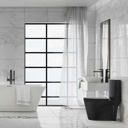 Swiss Madison St. Tropez One-Piece 10" Rough-in 1.28 GPF Left Flush Elongated Toilet in Matte Black - SM-1T273MB