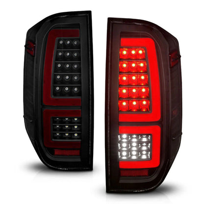 ANZO Full LED Tail Lights With Sequential Turn Signal - Black Smoked Lens | 2014-2021 Toyota Tundra - 311437