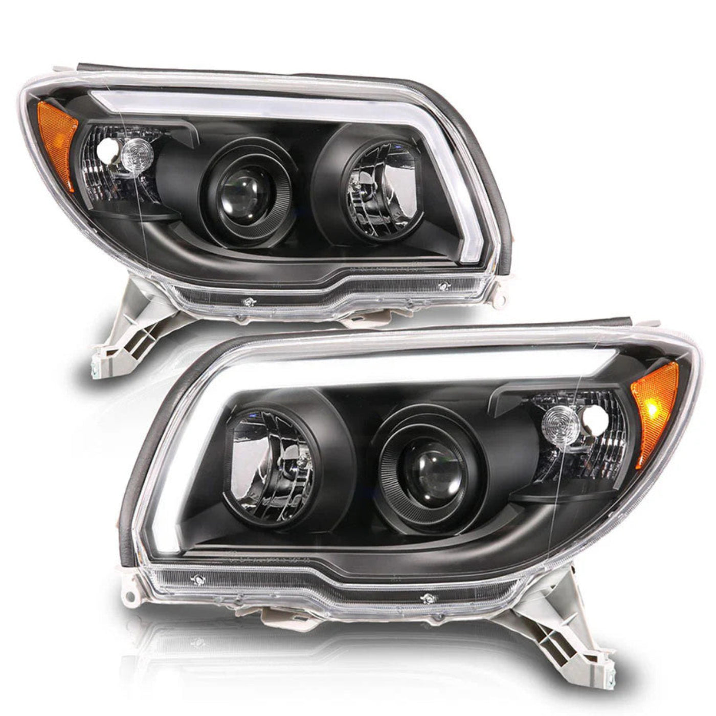 ANZO Projector Headlights Plank Style Black | 2006-2009 Toyota 4Runner - 111616