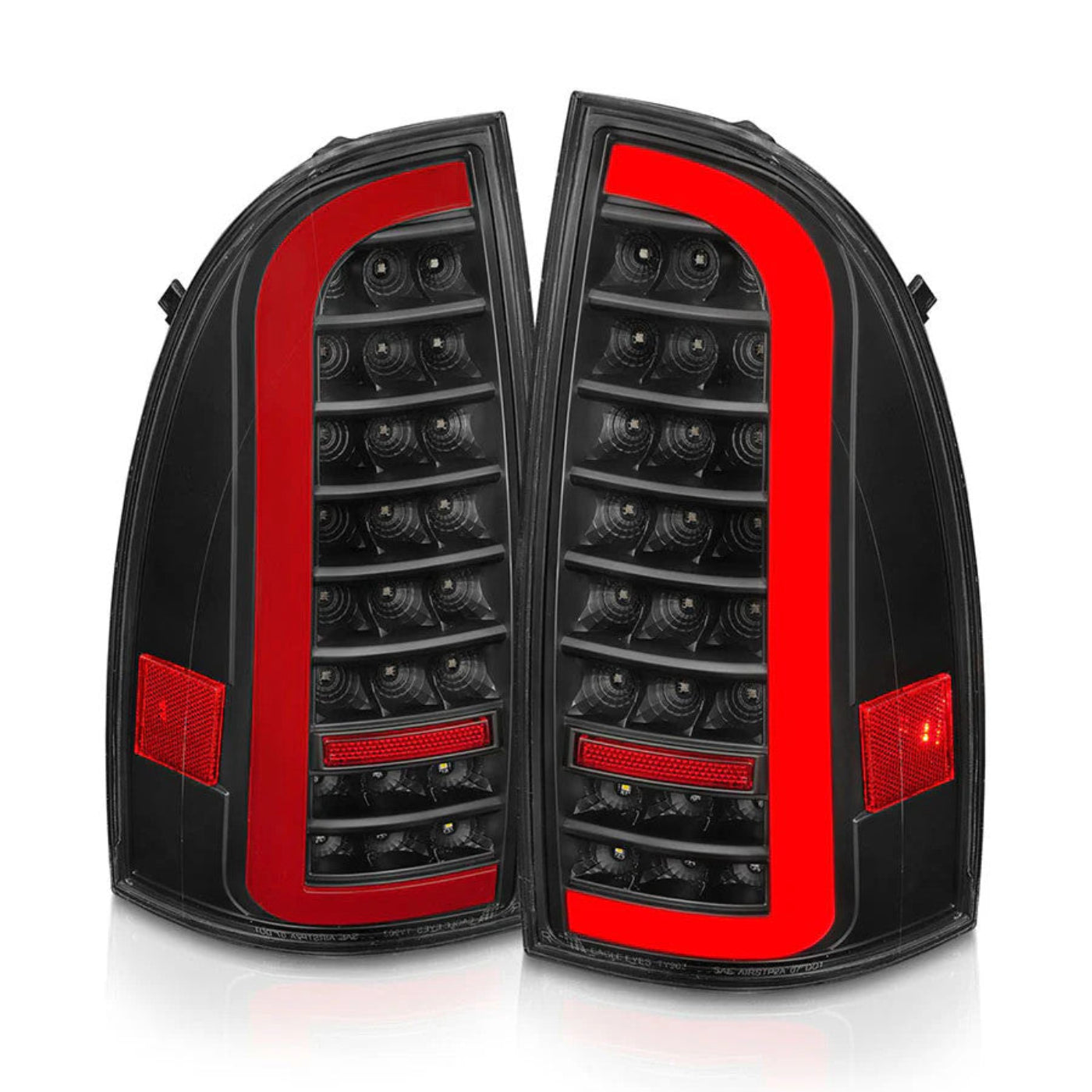 ANZO Full LED Tail Lights With Sequential Turn Signal - Black Housing Clear Lens | 2005-2015 Toyota Tacoma - 311427