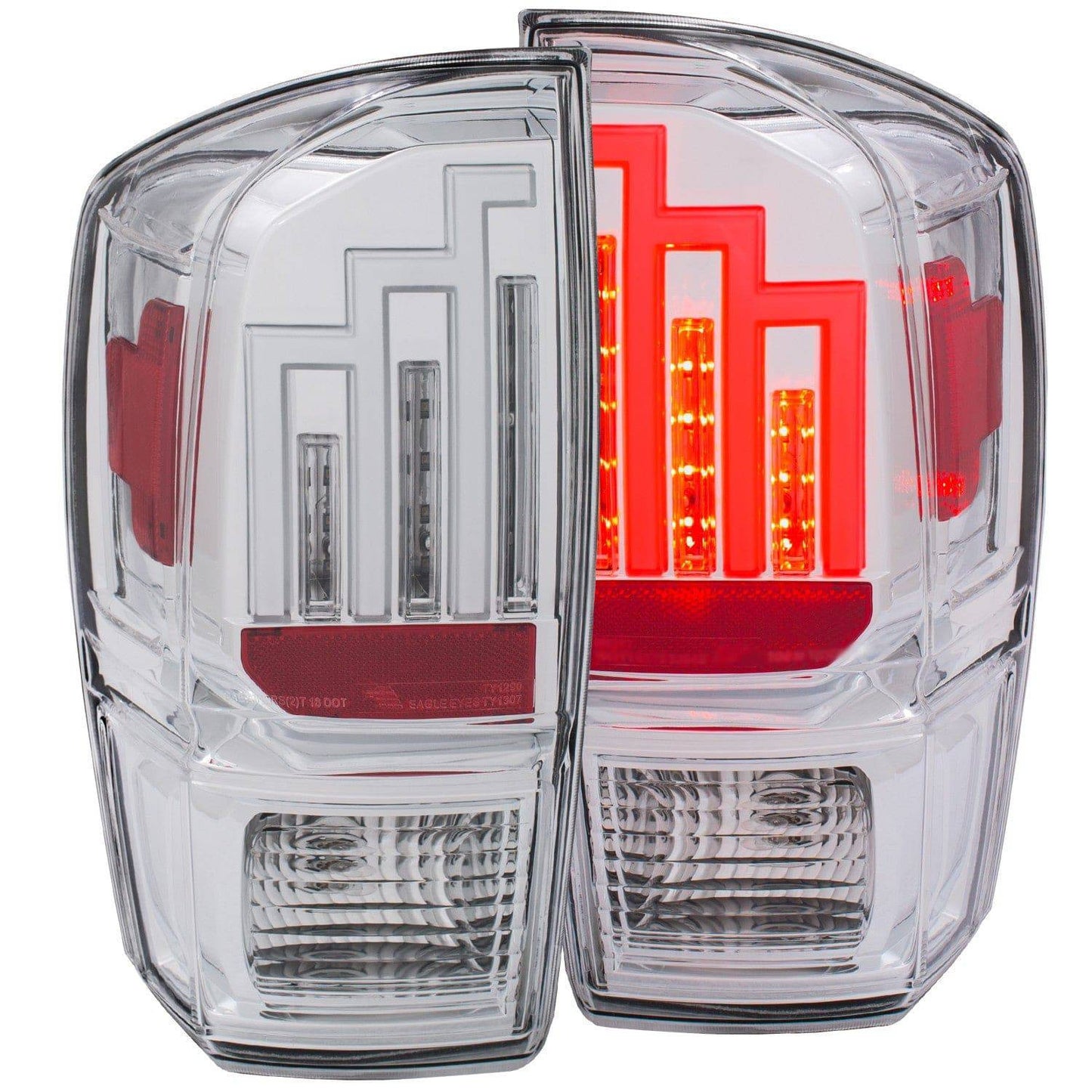 Anzo LED Tail Lights Chrome w/Clear Housing - 2023-2016 Toyota Tacoma  - ANZ311283