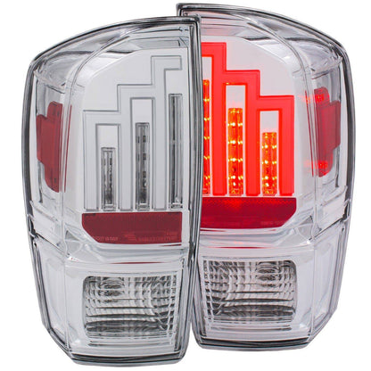 Anzo LED Tail Lights Chrome w/Clear Housing - 2023-2016 Toyota Tacoma  - ANZ311283