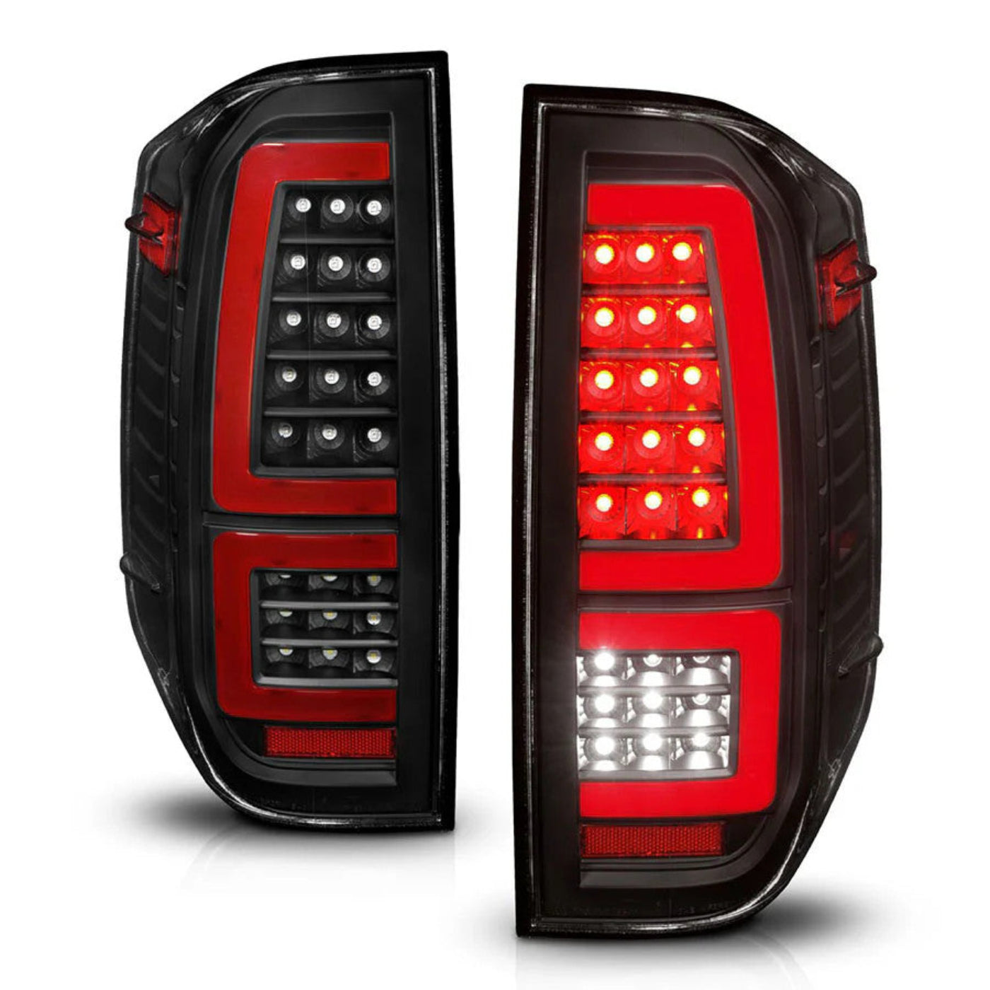 ANZO Full LED Tail Lights With Sequential Turn Signal - Black | 2014-2021 Toyota Tundra - 311436
