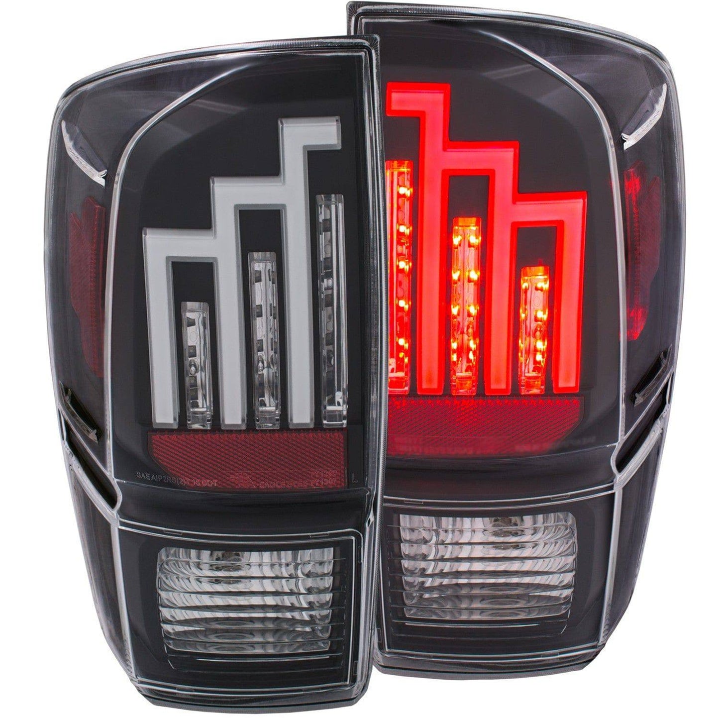 Anzo LED Tail Lights Black w/Clear Housing - 2023-2016 Toyota Tacoma  - ANZ311281