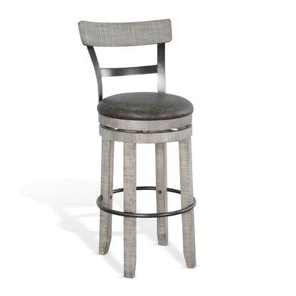 Sunny Designs Alpine - Bar Swivel Barstool, Cushion Seat (Set of 2) - Gray - 1624AG-B30