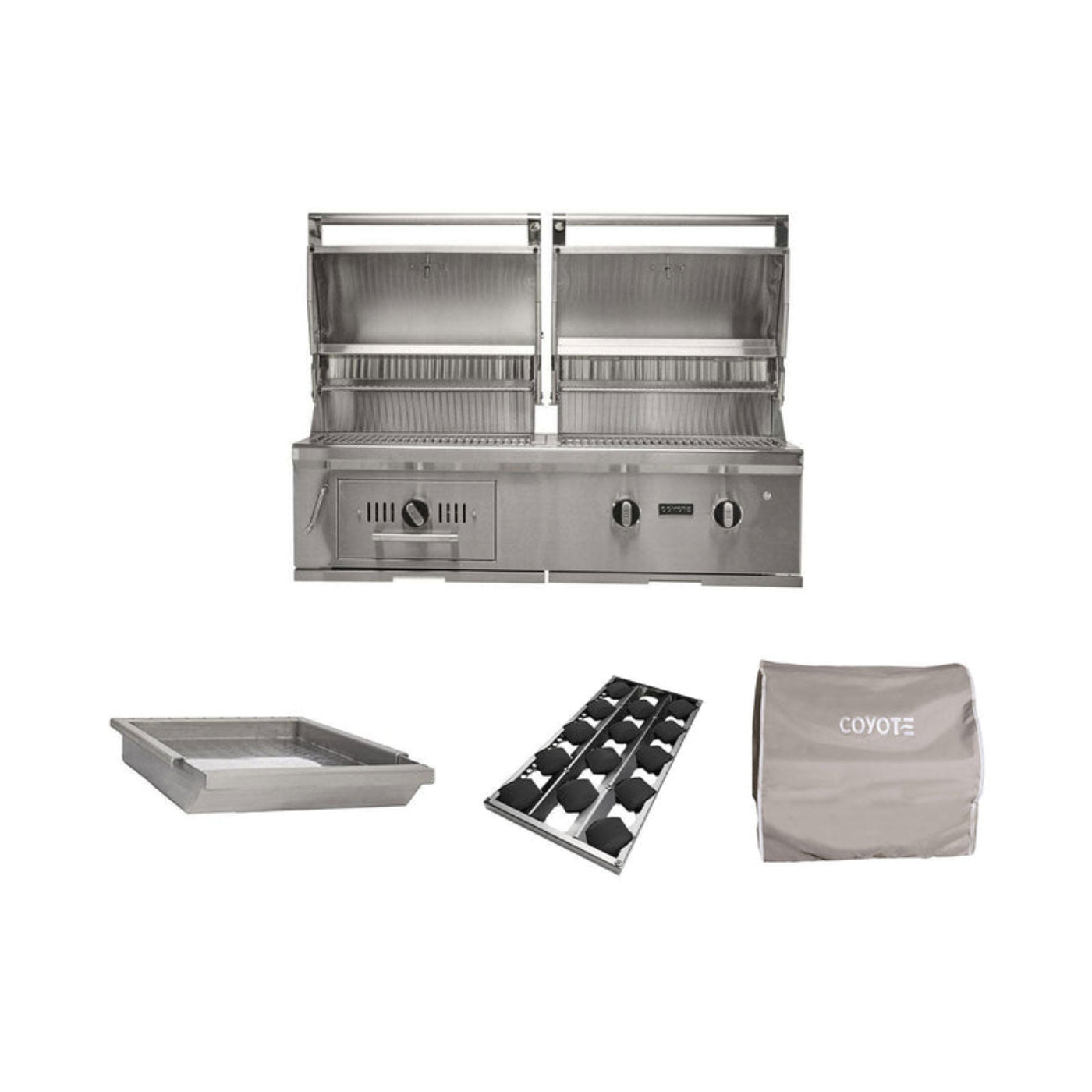 COYOTE HYBRID GRILL PACKAGE W/ - C3HY50+CCVR50-BIG+C3BRIQ50+C1GRDL